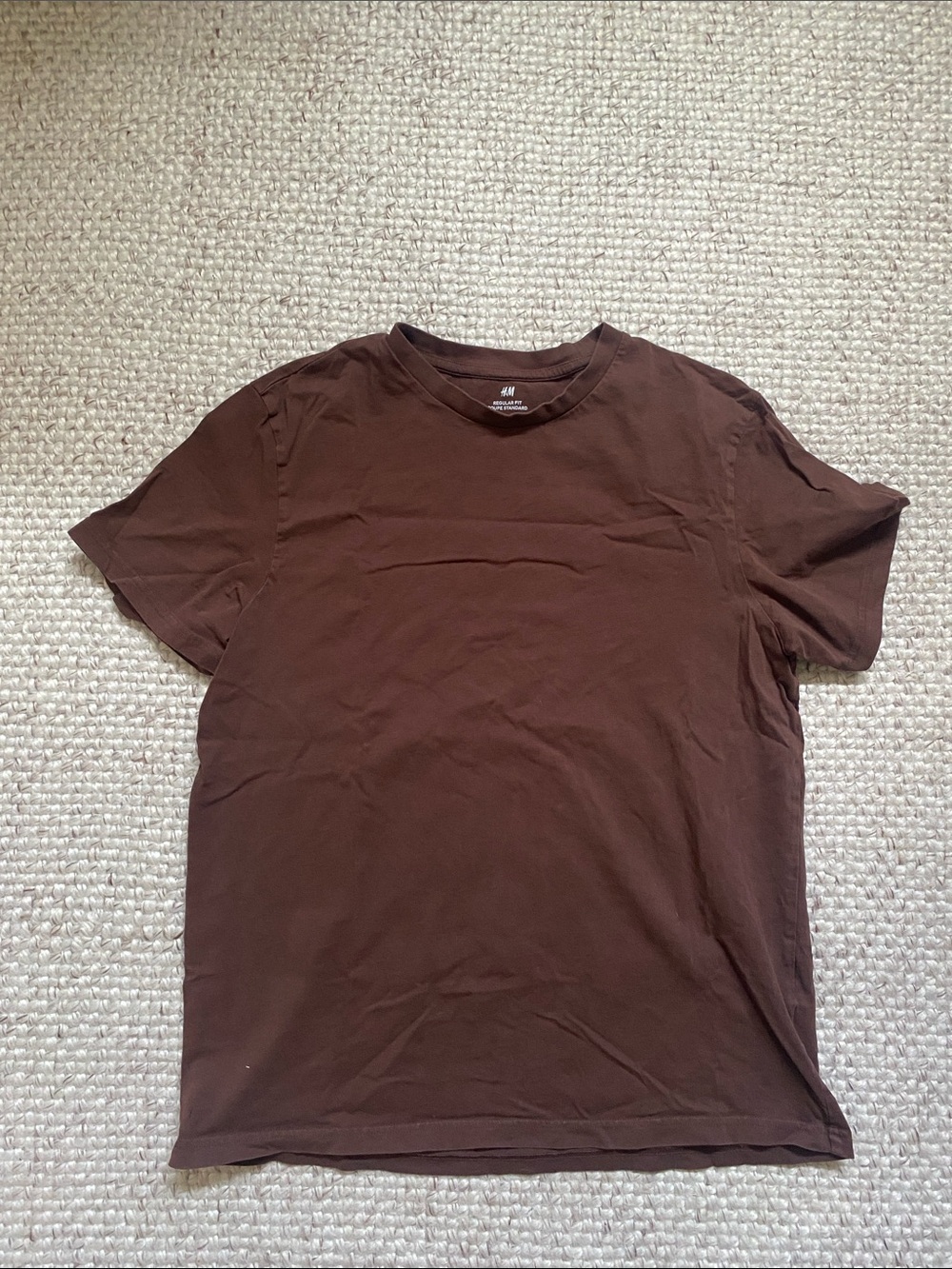 H&M Dark Brown Crew Neck Short Sleeve Tee